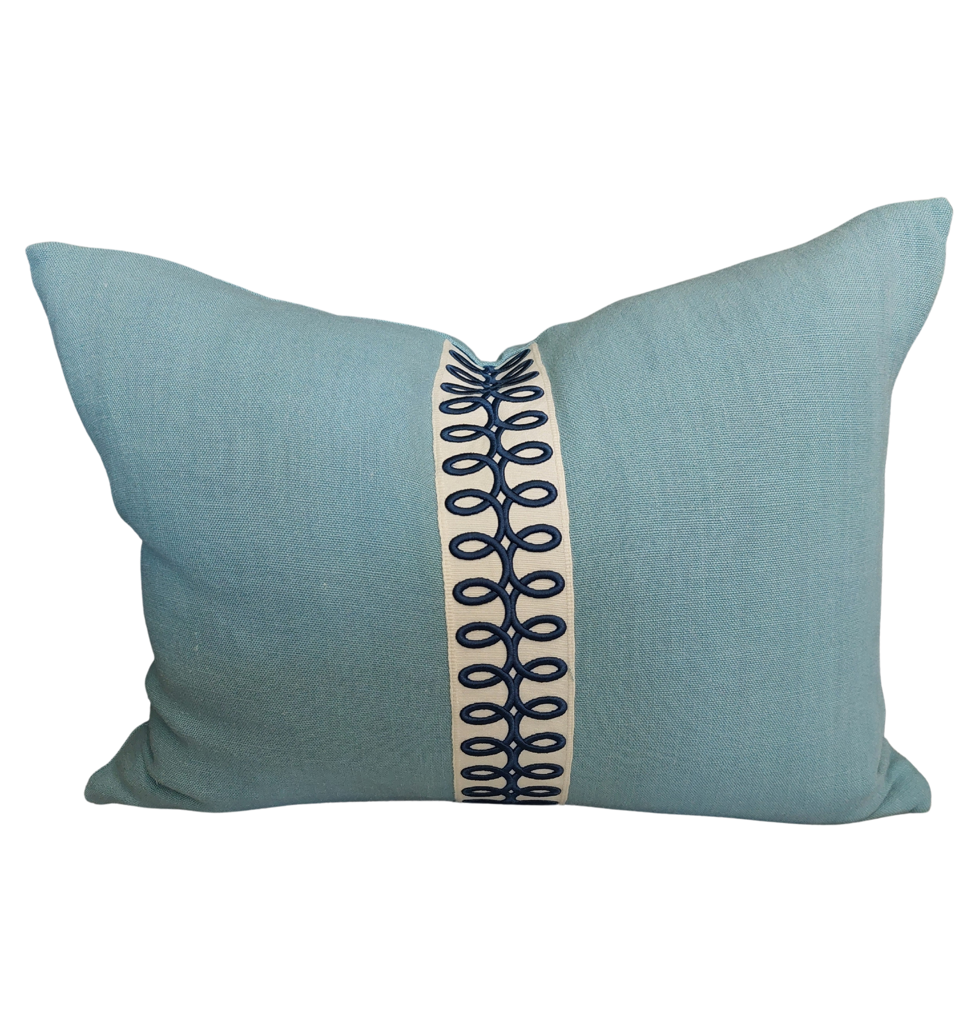 Magnolia Sky Linen Loop Cushion 60cm x 45cm