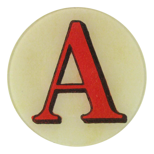 Red Round Letter 'A' 5 3/4" Plate