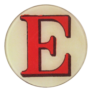 Red Round Letter 'E' 5 3/4" Plate