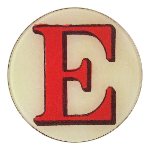 Red Round Letter 'E' 5 3/4" Plate