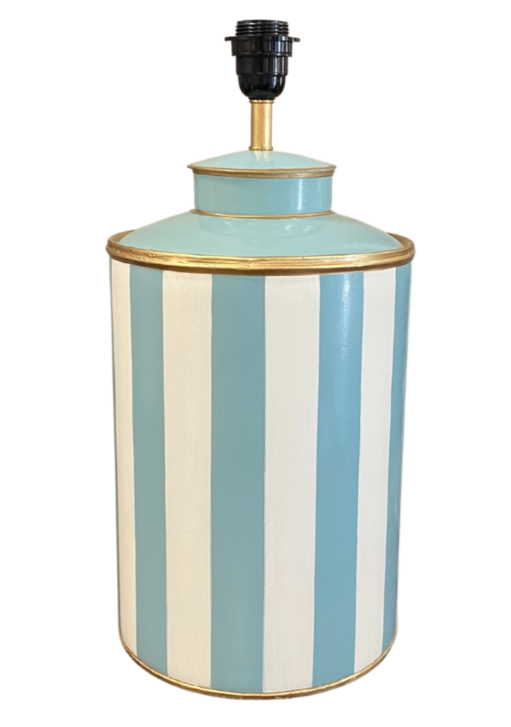 Aqua Stripe Lamp Base