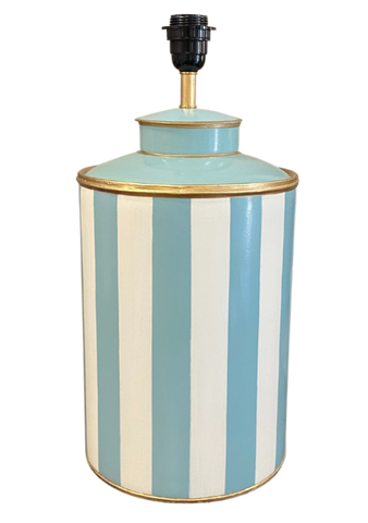 Aqua Stripe Lamp Base