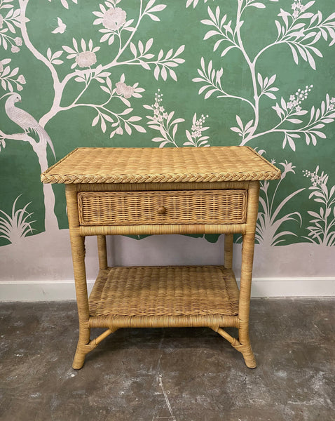 'Daphne' Single Drawer Rattan Bedside Table