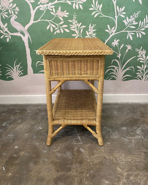 'Daphne' Single Drawer Rattan Bedside Table