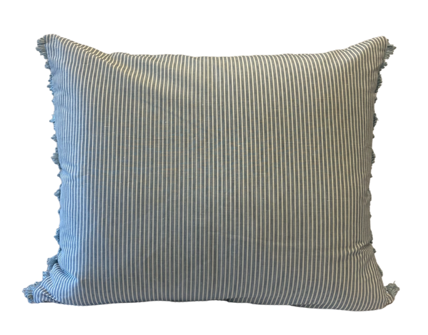 Magnolia Blue Leaf Fringed Cushion 50cm x 60cm