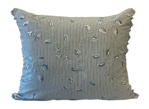 Magnolia Blue Leaf Fringed Cushion 50cm x 60cm