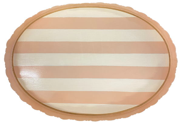 Blush Stripe Tray, Large