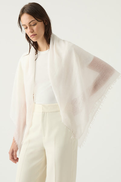 Cashmere Fringed Scarf / Alabaster