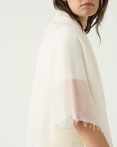 Cashmere Fringed Scarf / Alabaster