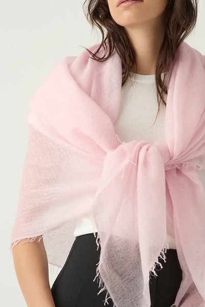 Cashmere Fringed Scarf / Blush