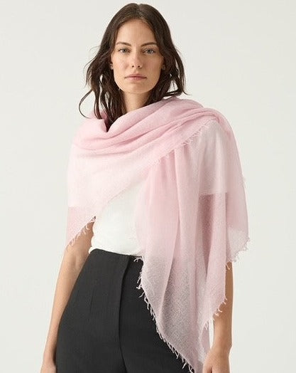 Cashmere Fringed Scarf / Blush