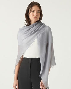 Cashmere Fringed Scarf / Grey