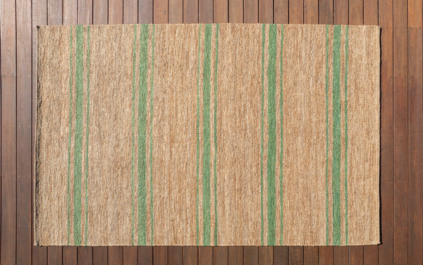 Striped Jute Rug - Green