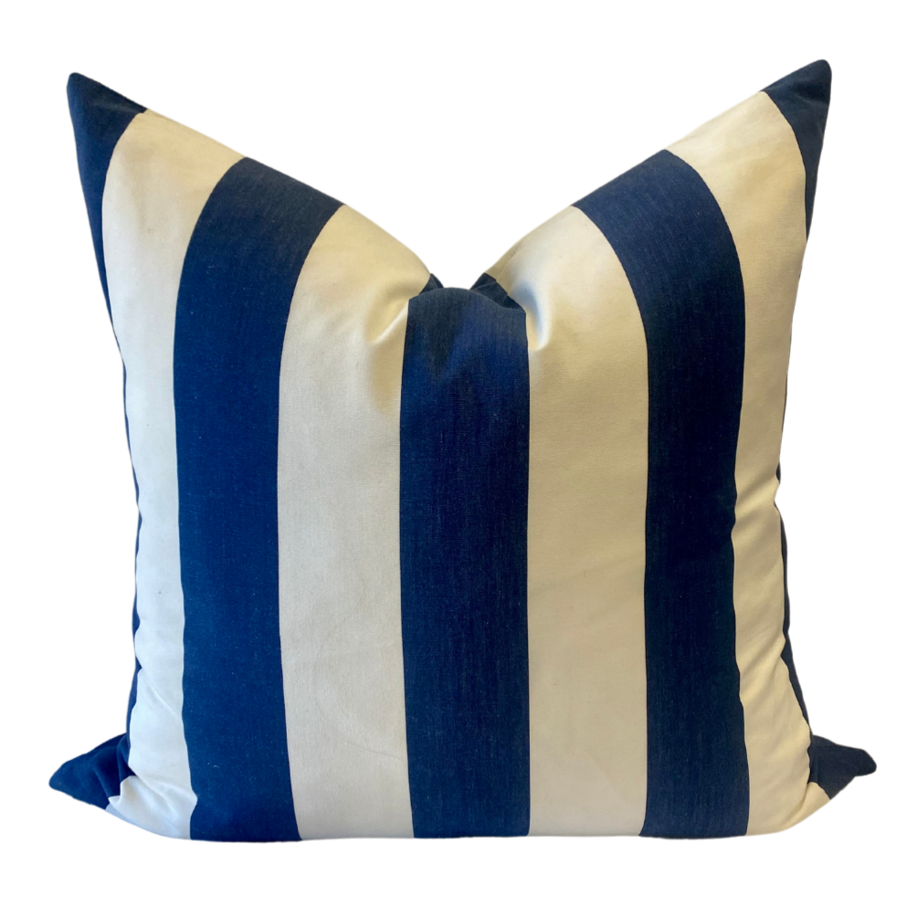 Magnolia Essential Navy/White Stripe Cushion 60x60cm