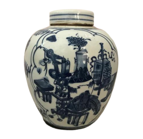 16cmH Blue & White Ginger Jar Style A