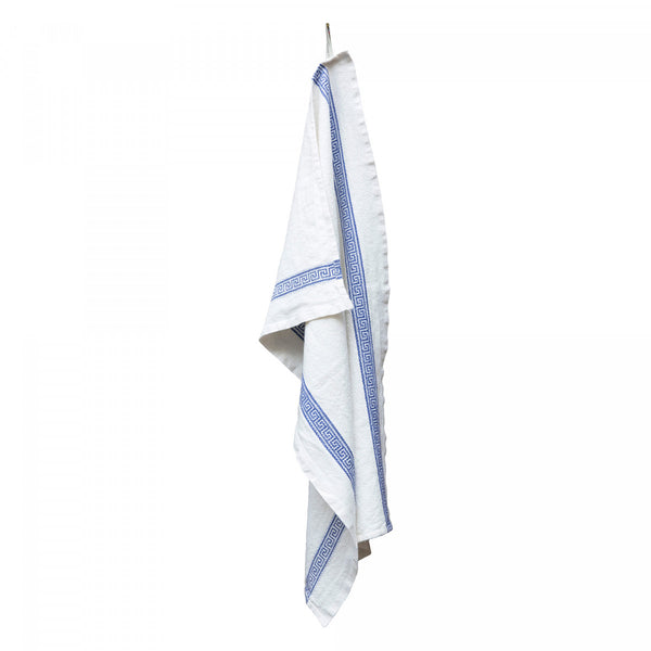 Grecque Tea Towel Blue