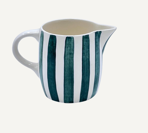 Green Stripes Milk Jug