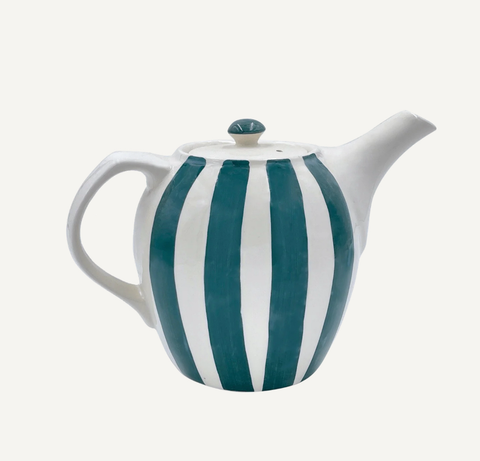 Green Stripes Teapot