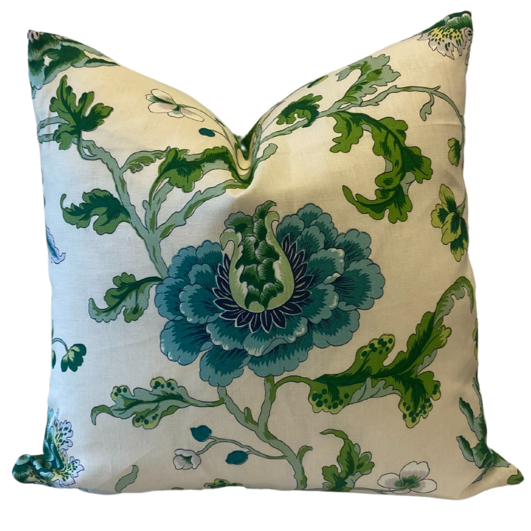 Magnolia Green Floral Cushion 60x60cm