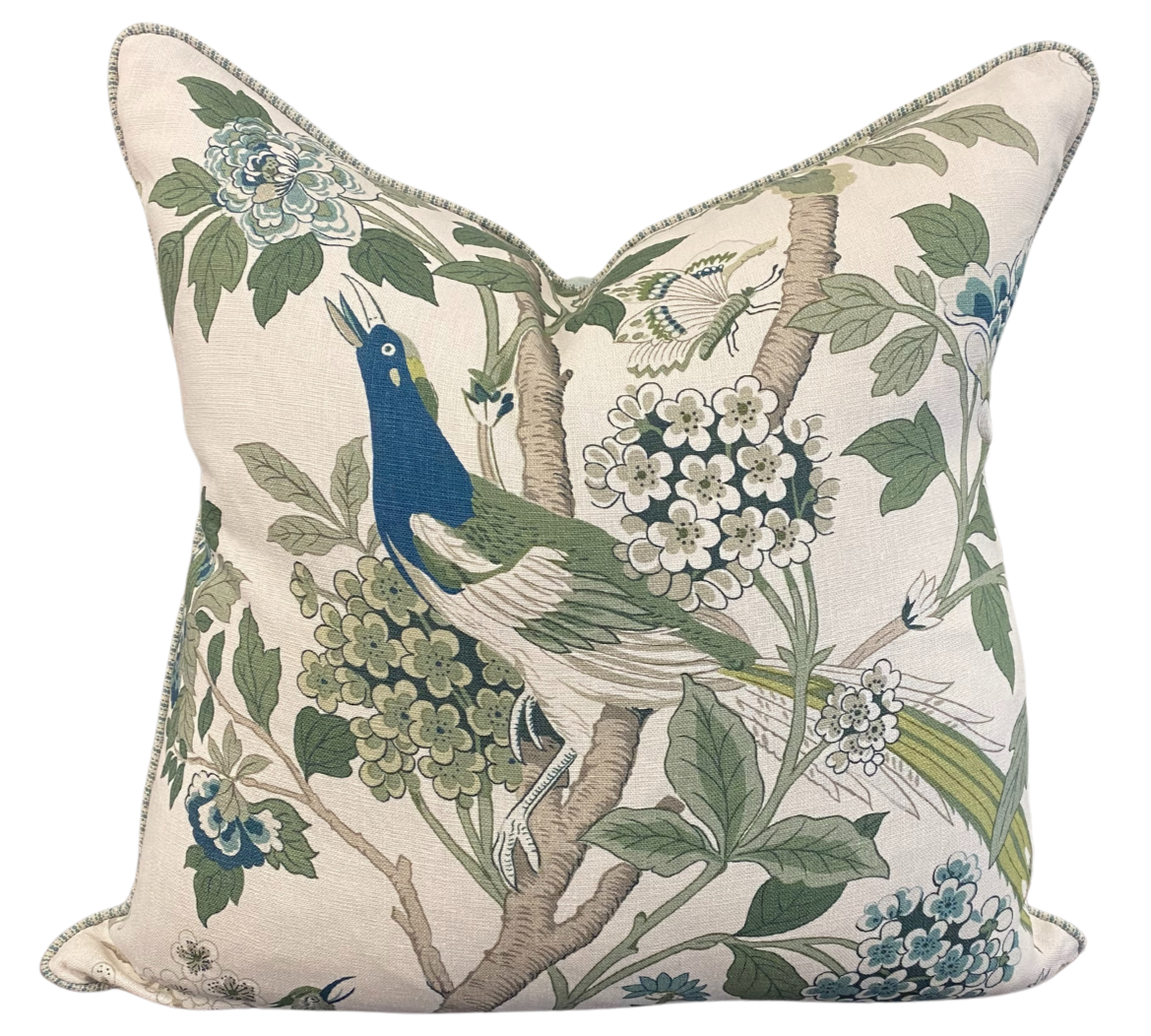 Magnolia Green Songbird Cushion 60x60cm