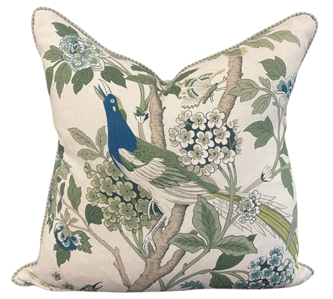 Magnolia Green Songbird Cushion 60x60cm