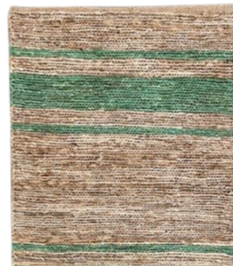 Striped Jute Rug - Green