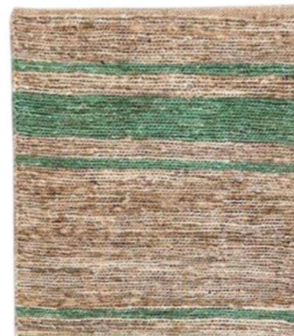 Striped Jute Rug - Green