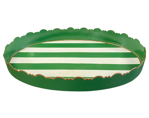 Green Stripe Tray, Large