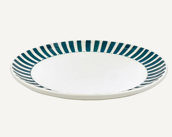 Green Stripes Dinner Plate