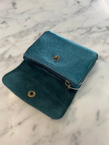 Coin Purse Metallic Emerald