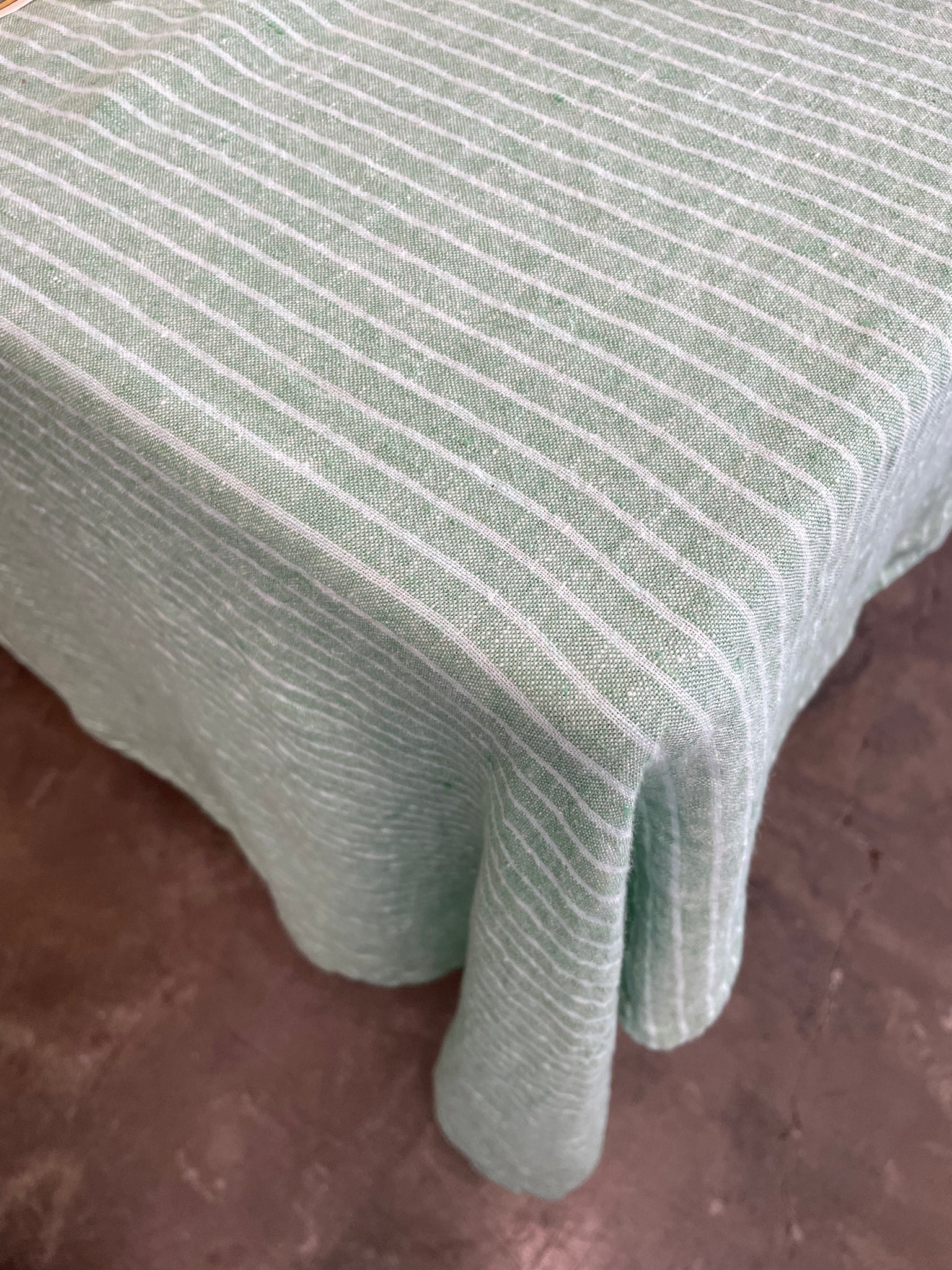 Green Stripe Tablecloth