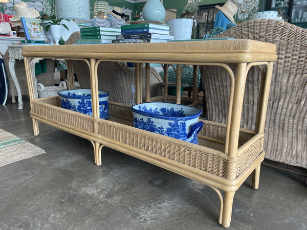 'Goldie' Rattan Console table