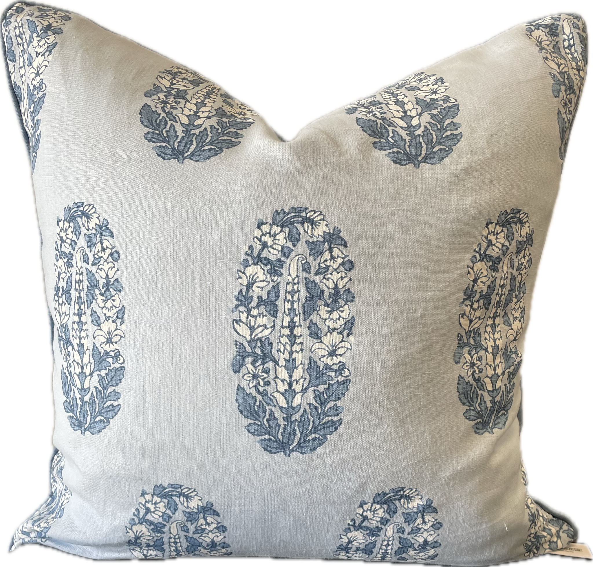 Magnolia Blue Paisley Flower Cushion 60cm x 60cm