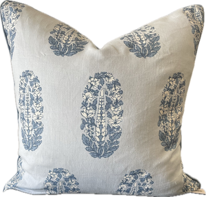 Magnolia Blue Paisley Flower Cushion 60cm x 60cm