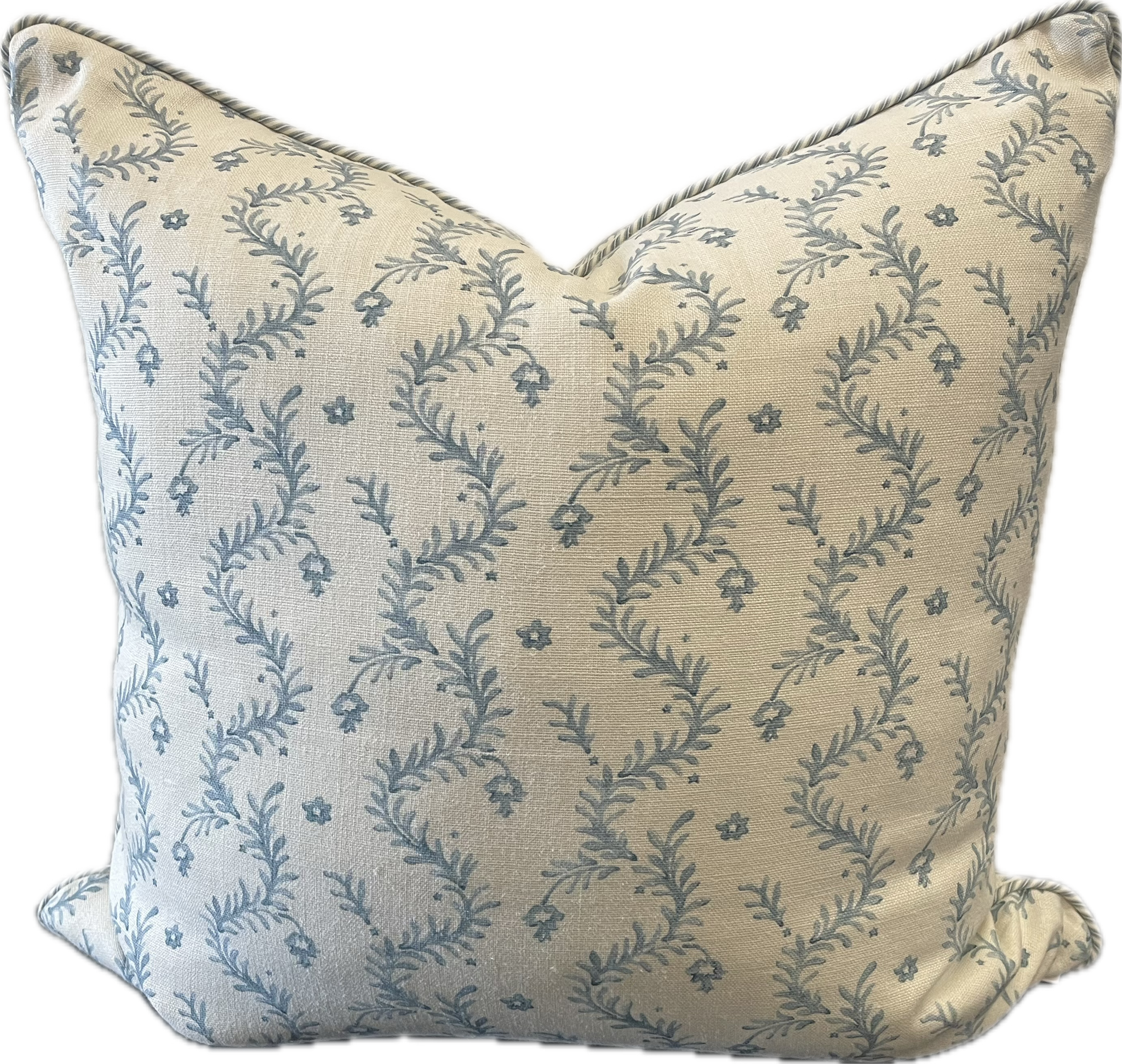 Magnolia Blue Blossom Leaf Cushion 60x60cm