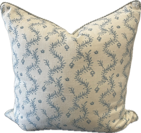 Magnolia Blue Blossom Leaf Cushion 60x60cm