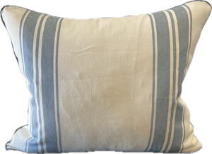 Magnolia China Blue Racing Stripe Cushion 60cm x 50cm