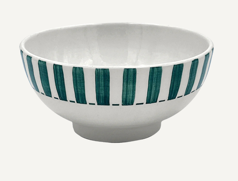 Medium Green Stripes Bowl