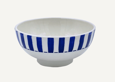 Medium Navy Blue Stripes Bowl