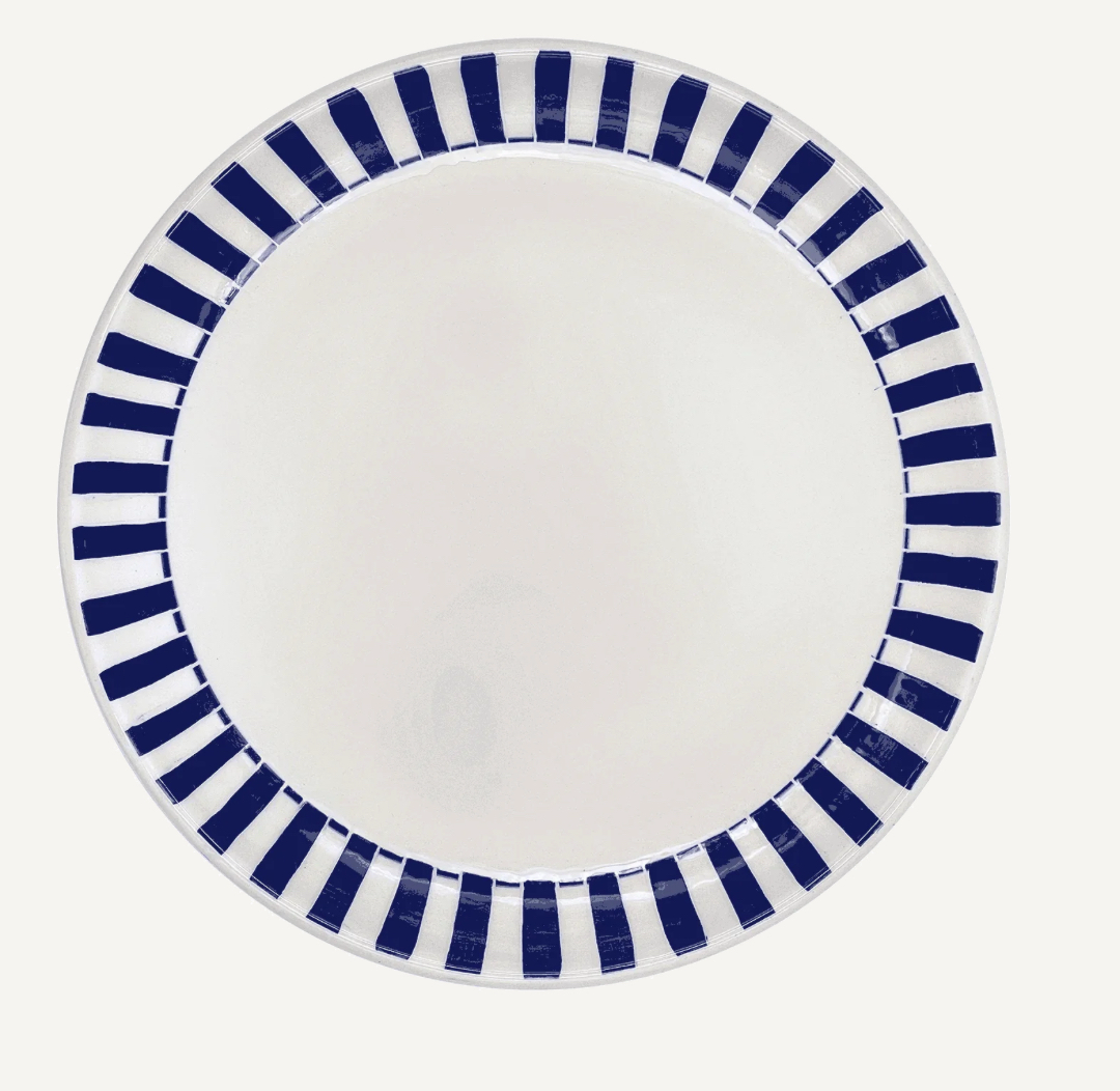 Navy Blue Stripes Charger Plate