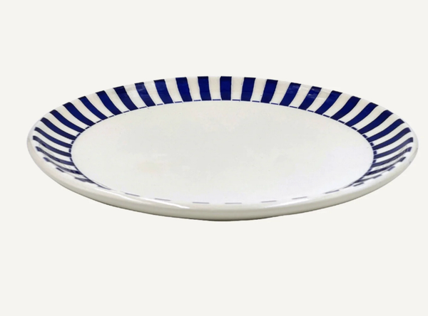 Navy Blue Stripes Charger Plate