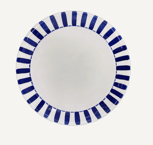 Navy Blue Stripes Dinner Plate