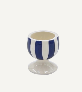 Navy Blue Stripes Egg Cup