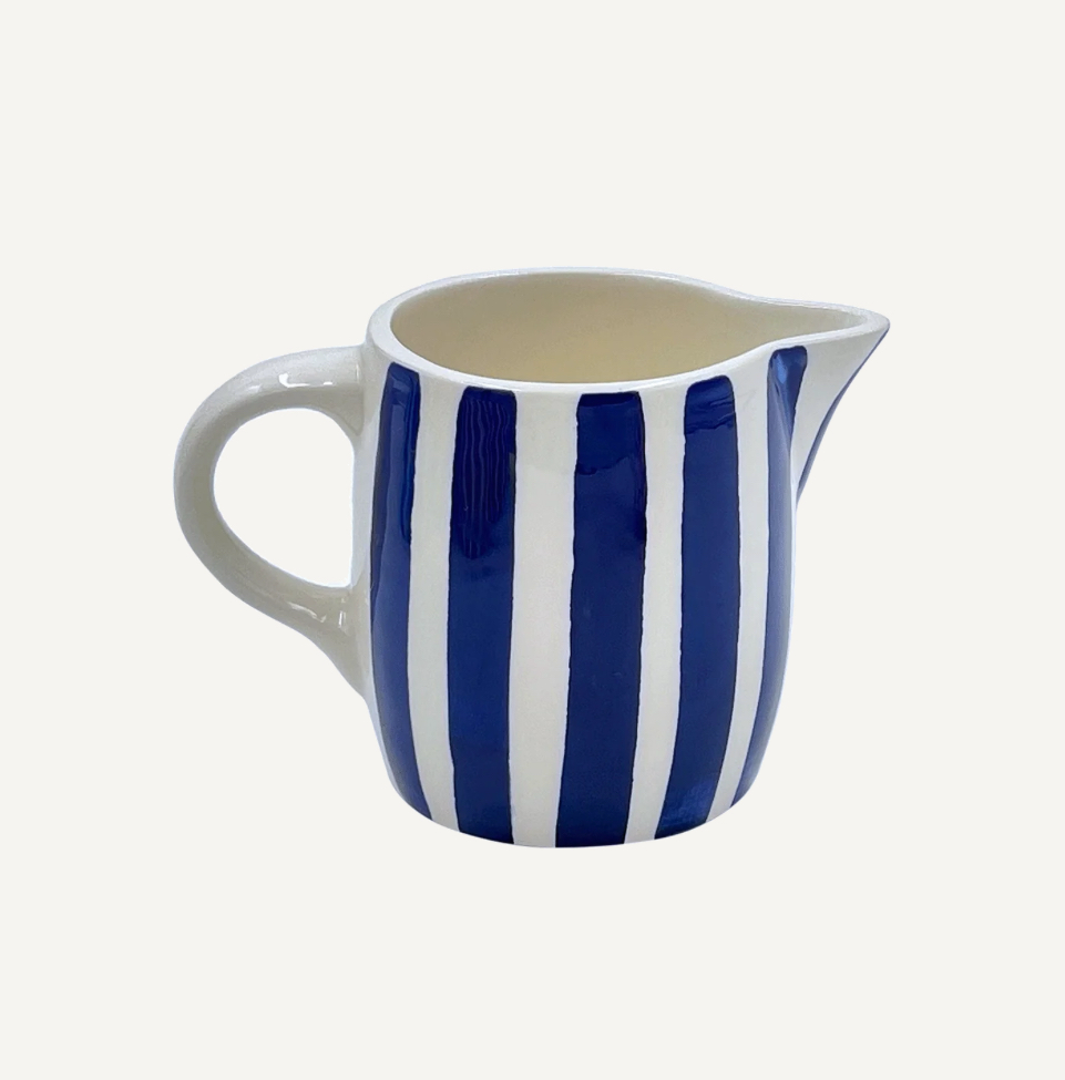 Navy Blue Stripes Milk Jug