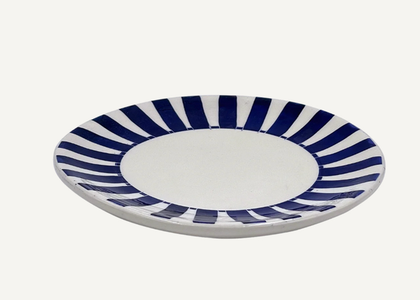 Navy Blue Stripes Side Plate