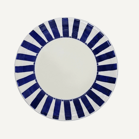 Navy Blue Stripes Side Plate