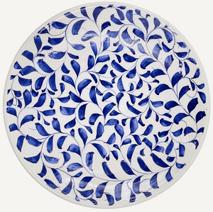 Navy Blue Scroll Dinner Plate