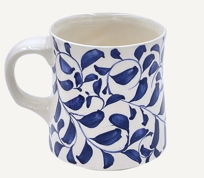 Navy Blue Scroll Mug