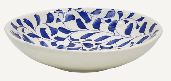 Navy Blue Scroll Pasta Bowl