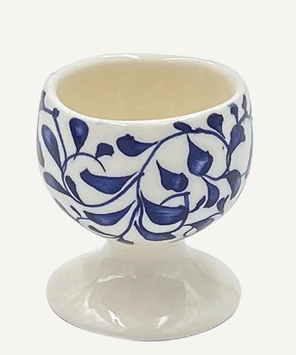 Navy Blue Scroll Egg Cup